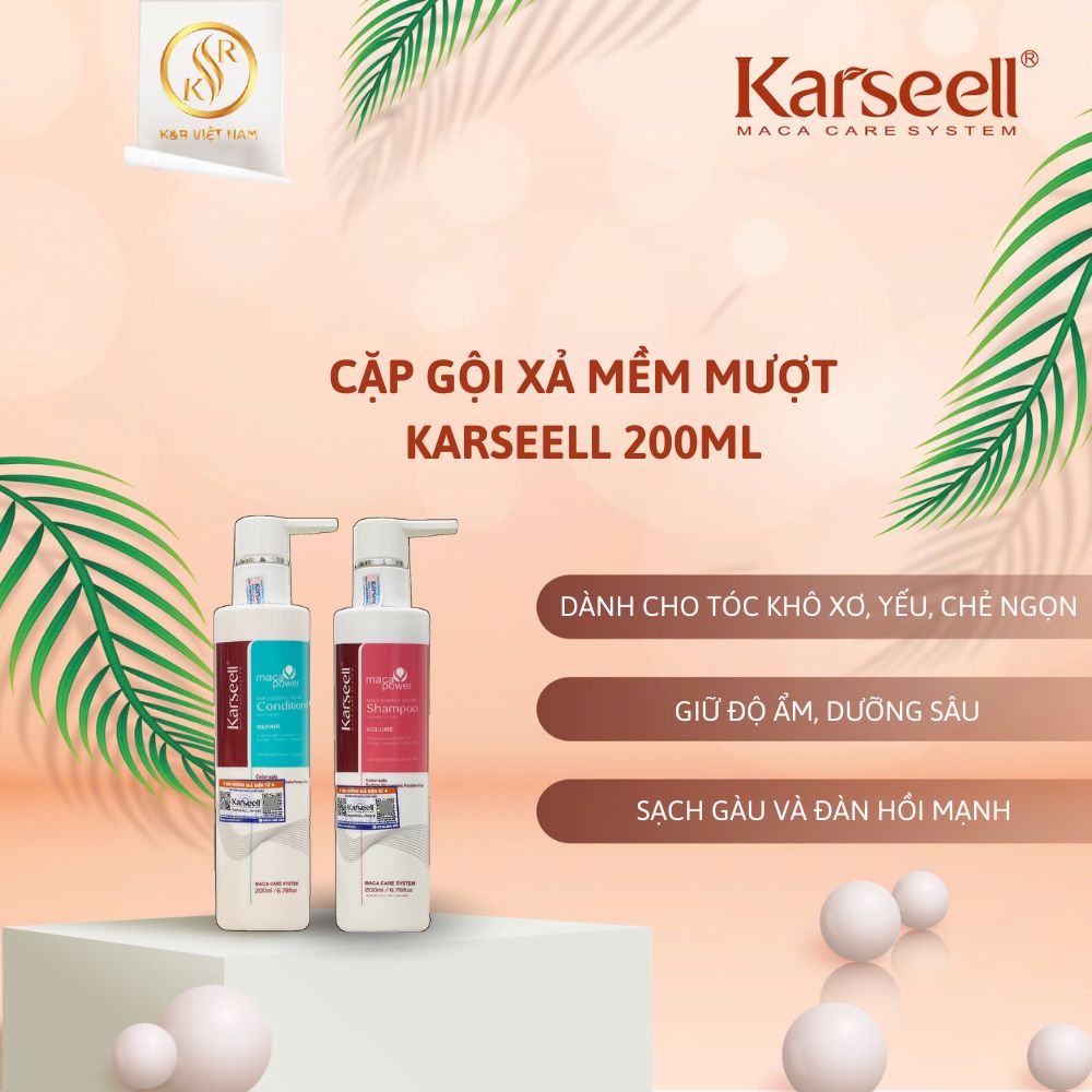 gội xả siêu mềm mượt collagen karseell maca 200ml