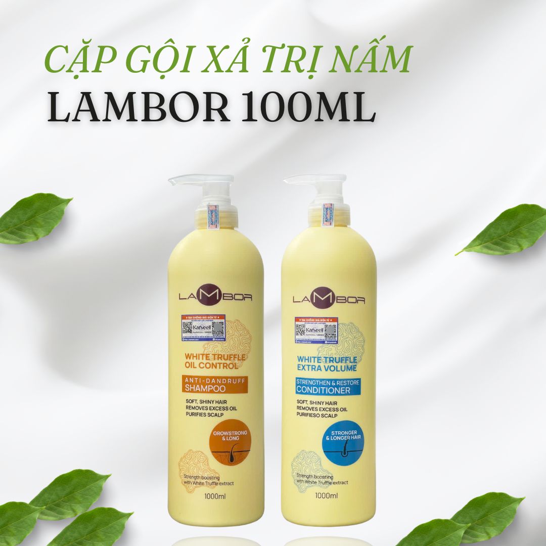 Cặp Gội Xả Lambor Trị Nấm, Loại Bỏ Gàu, Tăng Cường Tóc Khỏe 1000ml.5 Cặp Gội Xả Lambor Trị Nấm, Loại Bỏ Gàu, Tăng Cường Tóc Khỏe 1000ml.5