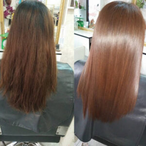 Trước và sau khi sử dụng liệu pháp bọc keratin