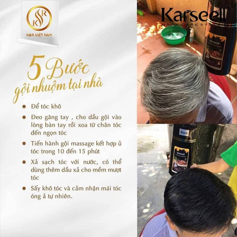 HƯỚNG DẪN SỬ DỤNG DẦU GỘI PHỦ BẠC KHÔNG DÍNH DA ĐẦU