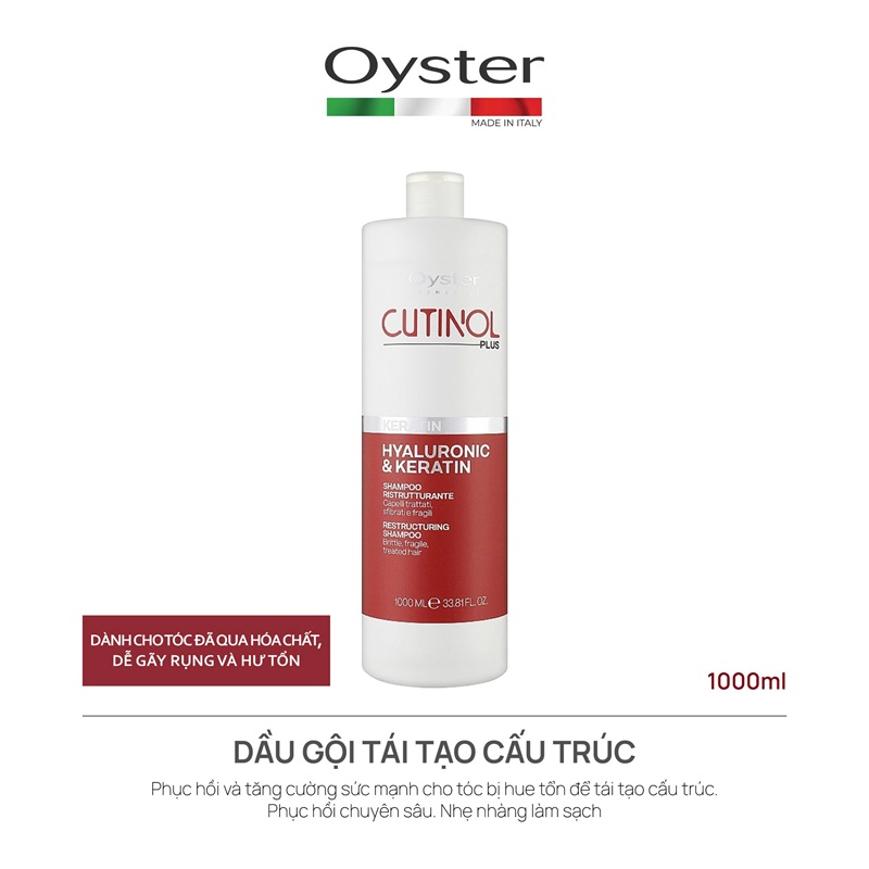 DẦu GỘi TÁi TẠo CẤu TrÚc TÓc Cutinol Plus Hyaluronic & Keratin 1000ml