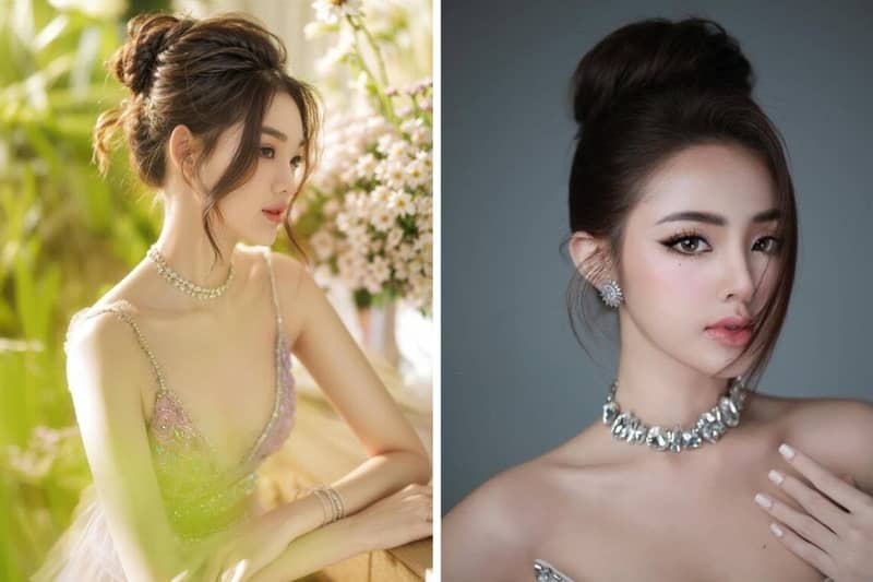 Tóc Búi Cao Năng động – High Bun Cheerful Style