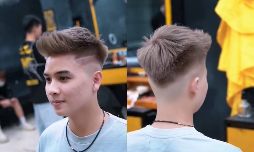 Tóc Short Quiff Nhuộm Sáng